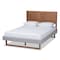 Baxton Studio Claudia Grey Upholstered and Walnut Wood Full Size Platform Bed 164-9416-9425 - alternate 1
